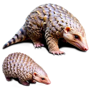 Pangolin Family Scene Png Yvp8 PNG Image