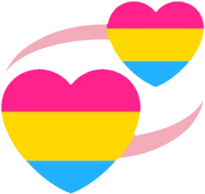 Pansexual Pride Hearts PNG Image