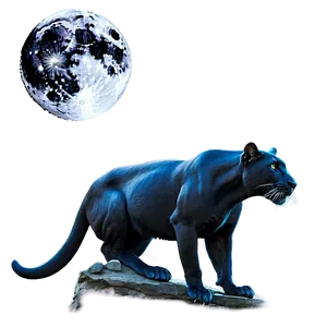 Panther In Moonlight Png 64 PNG Image