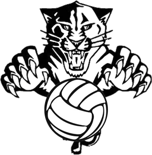 Panther Volleyball Mascot Clipart PNG Image