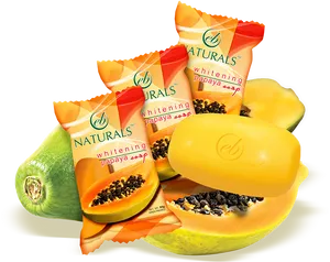 Papaya Whitening Soap Product Display PNG Image