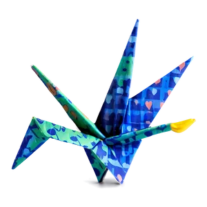 Paper Crane With Pattern Png Kkb5 PNG Image