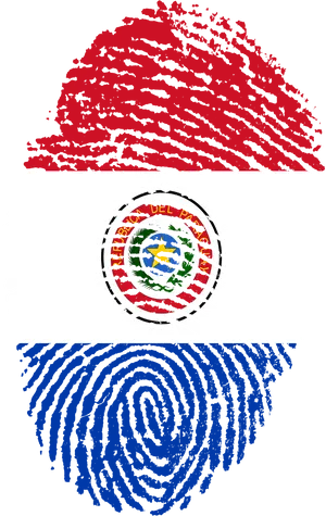 Paraguay Flag Fingerprint Art PNG Image