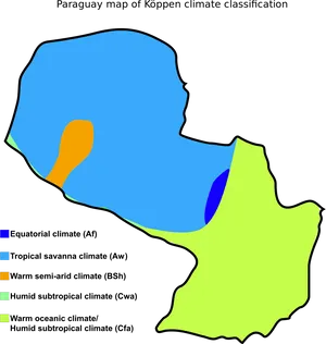 Paraguay Koppen Climate Classification Map PNG Image