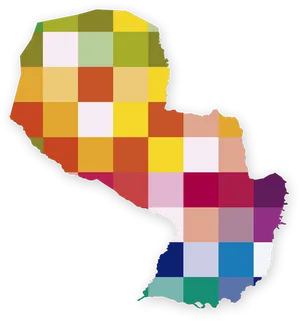 Paraguay Map Colorful Patchwork PNG Image