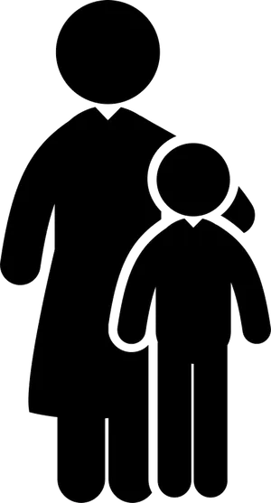 Parent Child Silhouette Graphic PNG Image