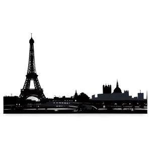 Paris Skyline Silhouette Png Pdu PNG Image