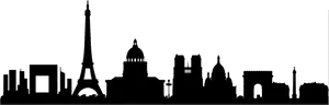 Paris Skyline Silhouette PNG Image