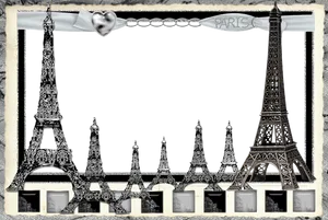 Paris Themed Photo Frame PNG Image