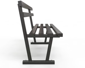 Park Bench Solitude3 D Rendering PNG
