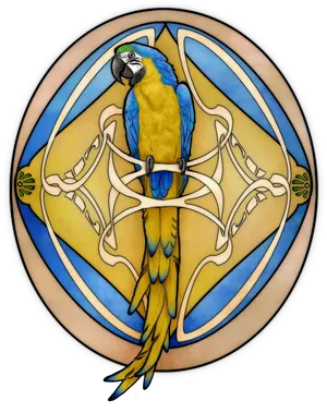 Parrot Prince Symbol Stained Glass PNG Image