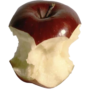 Partially Eaten Red Apple PNG Image