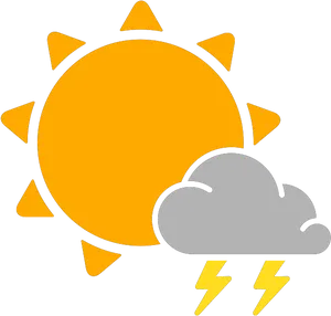 Partly_ Cloudy_with_ Thunderstorms_ Vector PNG Image