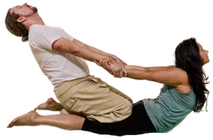 Partner Stretch Massage Technique PNG Image