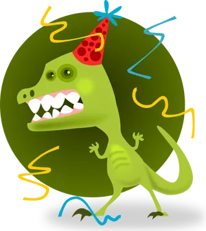 Party Dinosaur Celebration Illustration PNG Image