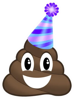 Party Poop Emojiwith Hat PNG Image