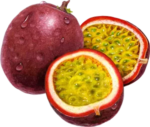 Passion Fruit Freshand Sliced.png PNG Image