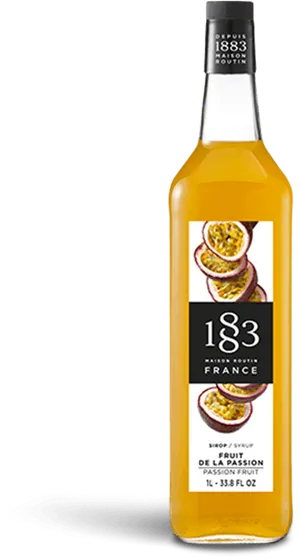 Passion Fruit Syrup Bottle1883 Routin PNG Image