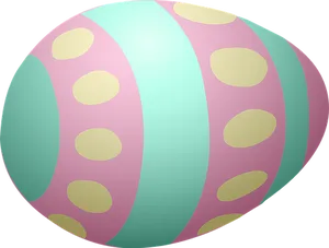 Pastel Easter Eggwith Polka Dots PNG Image