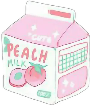 Pastel Peach Milk Carton Aesthetic PNG Image