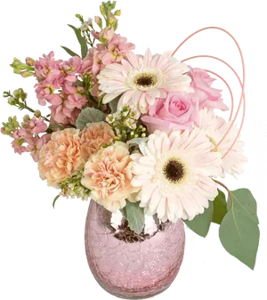 Pastel Pink Birthday Flower Bouquet PNG Image