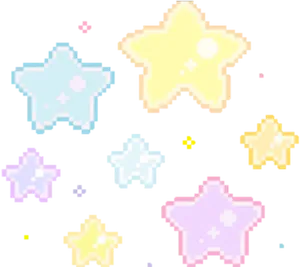 Pastel Pixel Stars Tumblr Background PNG Image