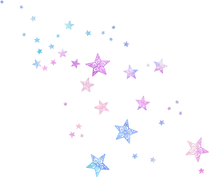 Pastel Stars Pattern PNG Image