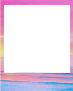 Pastel Sunset Polaroid Frame PNG Image