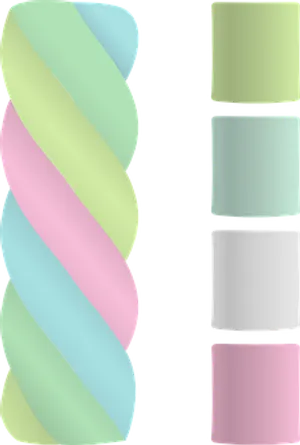 Pastel Twisted Marshmallow Art PNG Image