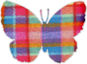 Patchwork Butterfly Artwork PNG Image