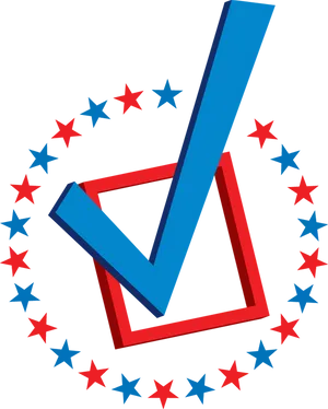 Patriotic Check Mark Stars PNG Image