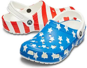 Patriotic Crocs Footwear PNG Image