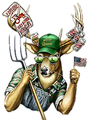 Patriotic Deer Cartoon Redneck PNG Image