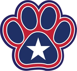 Patriotic Dog Paw Graphic PNG Image