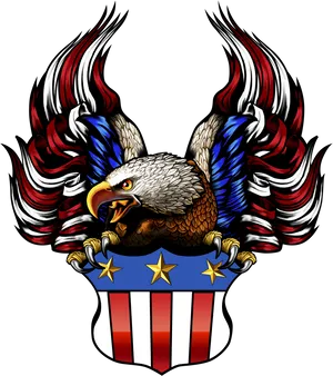 Patriotic Eagle Artwork PNG Image