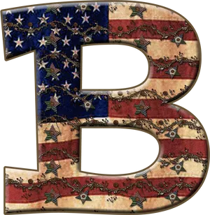 Patriotic Letter B Design PNG Image