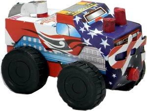 Patriotic Monster Truck Toy PNG Image