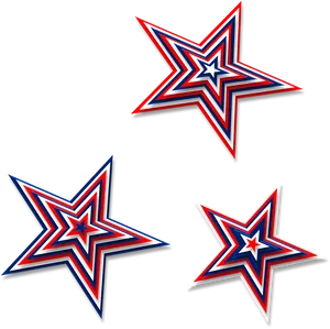 Patriotic Red White Blue Stars PNG Image