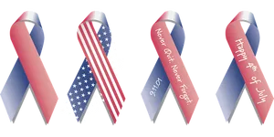 Patriotic Ribbon Collection PNG Image