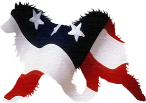 Patriotic Samoyed Silhouette PNG Image