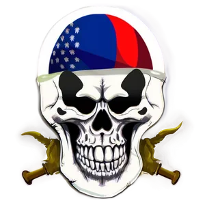 Patriotic Skulland Crossed Pistols PNG Image