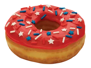 Patriotic Sprinkled Donut.png PNG Image