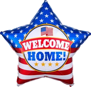 Patriotic Welcome Home Balloon PNG Image