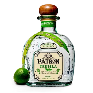 Patron Tequila With Lime Bottle Png Adv46 PNG Image