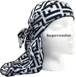 Patterned Blackand White Duragon Mannequin Head PNG Image