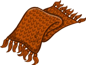 Patterned Brown Scarf Illustration PNG Image