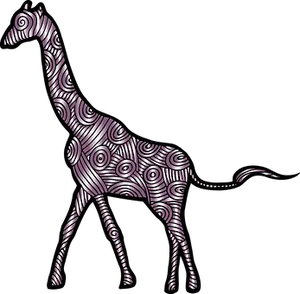 Patterned Giraffe Silhouette PNG Image