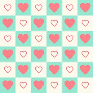 Patterned Hearts Background PNG Image