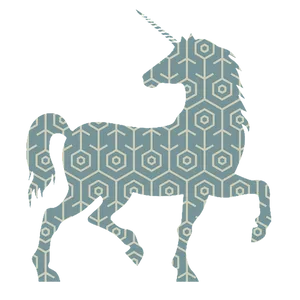 Patterned Unicorn Silhouette PNG Image