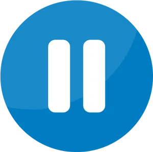 Pause Icon Blue Background PNG Image